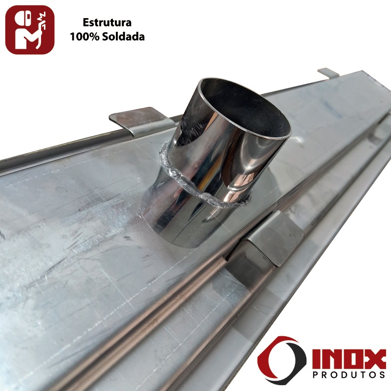 RALO INOX CLASSIC COM SAÍDA EM BAIXO - INOX 304 - 200X12X05 CM