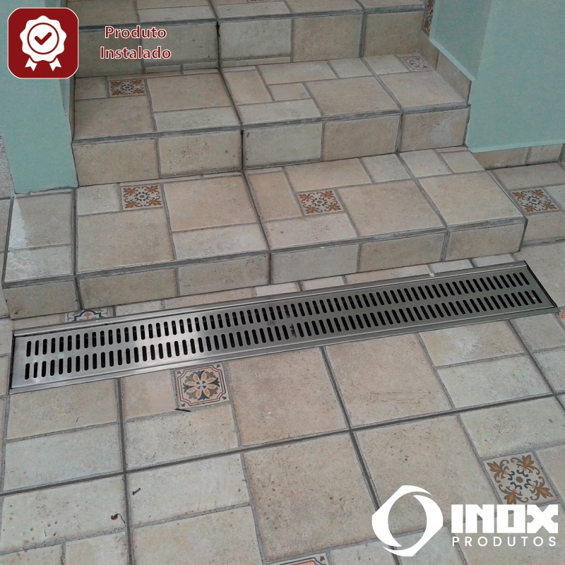 RALO INOX CLASSIC COM SAÍDA EM BAIXO - INOX 304 - 200X12X05 CM