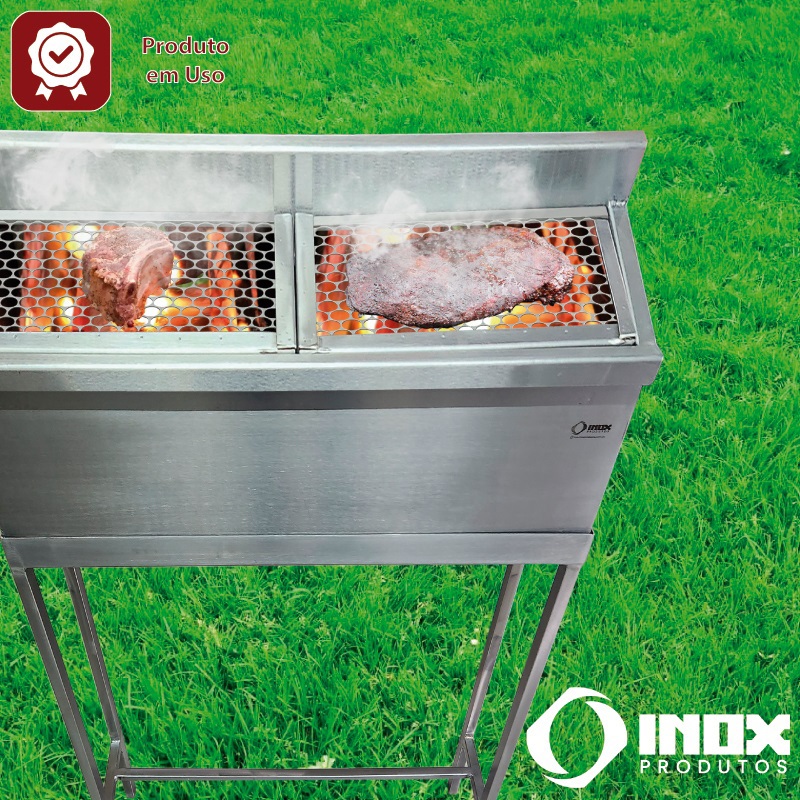 Churrasqueira Inox com Grelha para Espetinhos - Modelo Classic