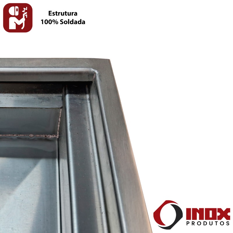 RALO INOX PRO COM SAÍDA EM BAIXO - INOX 304 (QUADR.1/2) - 120X120X05 CM