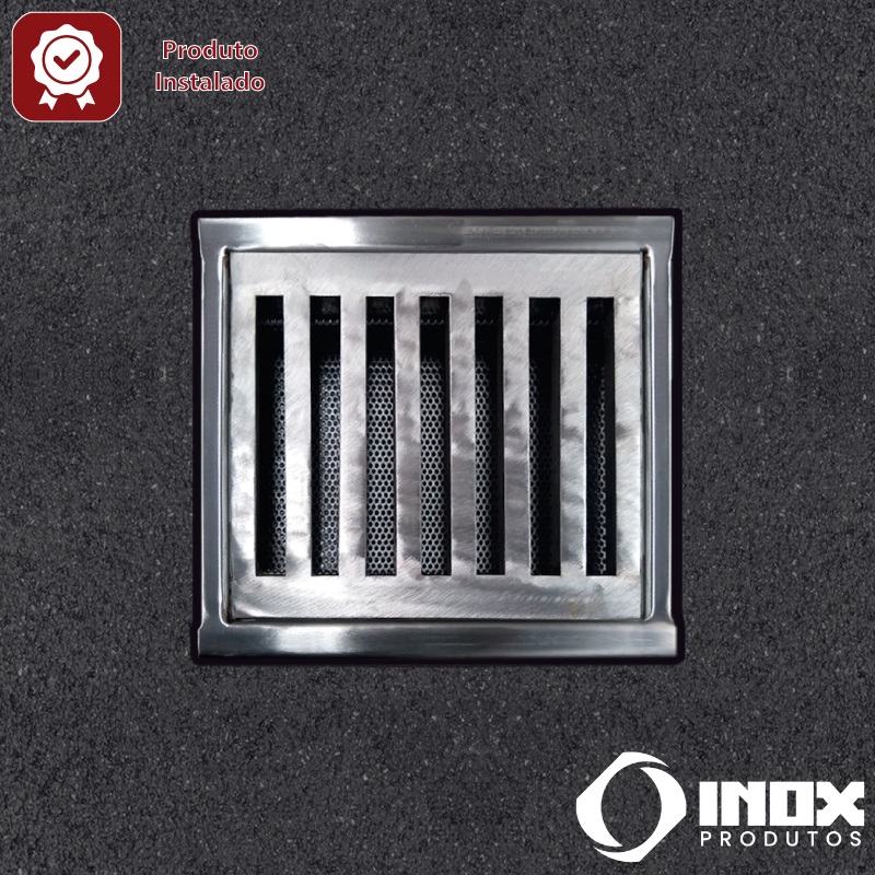 RALO INOX PRO COM SAÍDA EM BAIXO - INOX 304 (QUADR.1/2) - 120X120X05 CM
