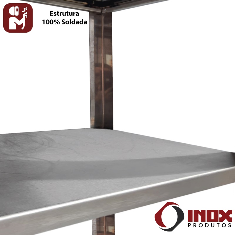 PRATELEIRA INOX COM 4 PLANOS LISOS - MODE...