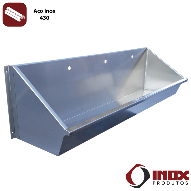 LAVATÓRIO SUSPENSO INOX COM FUROS PARA TO...