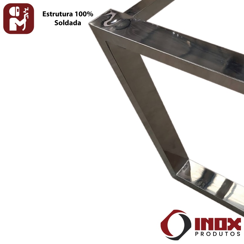 ESTRUTURA INOX PARA MESA DECORATIVA - MODELO 29 - 190X70X73 CM