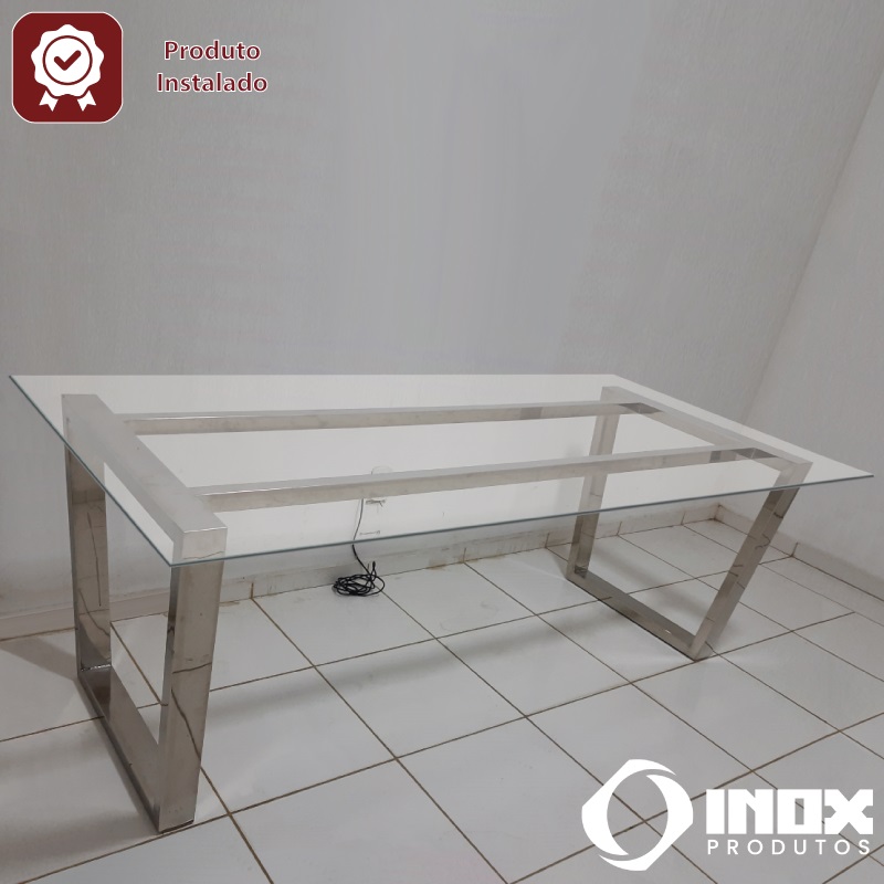 ESTRUTURA INOX PARA MESA DECORATIVA - MODELO 29 - 190X70X73 CM