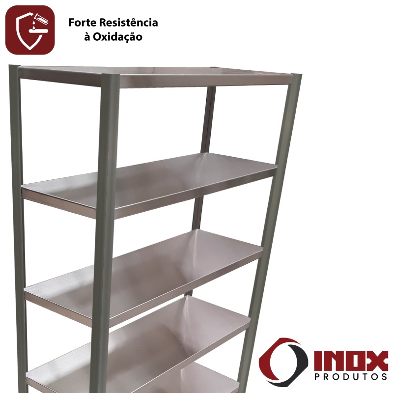 PRATELEIRA INOX COM 6 PLANOS LISOS - MODE...