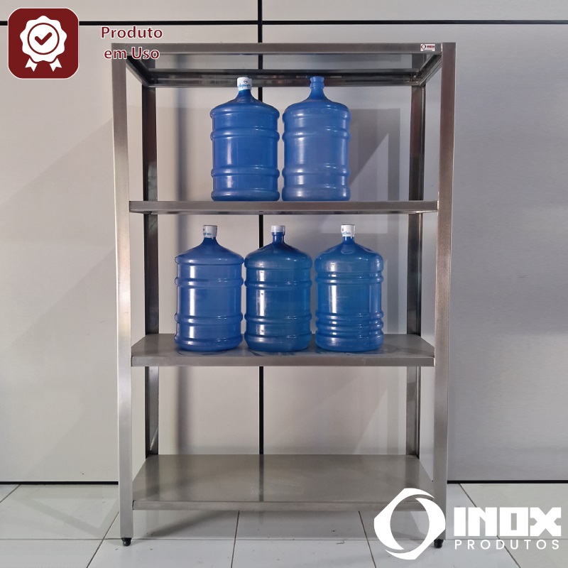 PRATELEIRA INOX COM 4 PLANOS LISOS - MODE...