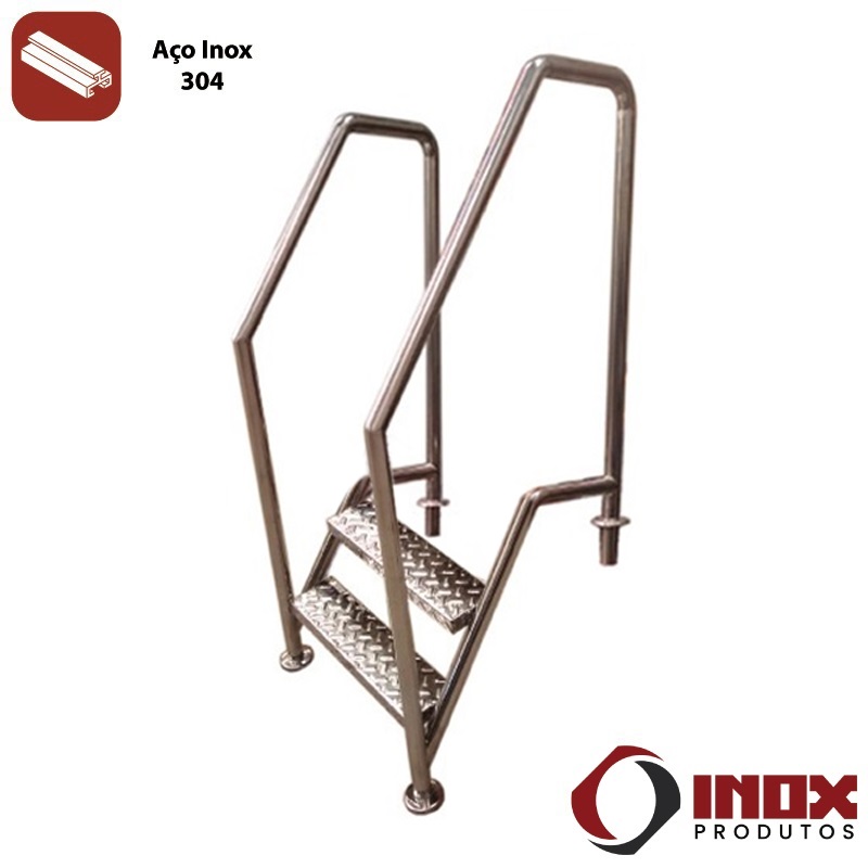 ESCADA INOX ACESSÍVEL PARA PISCINA ABILIT...