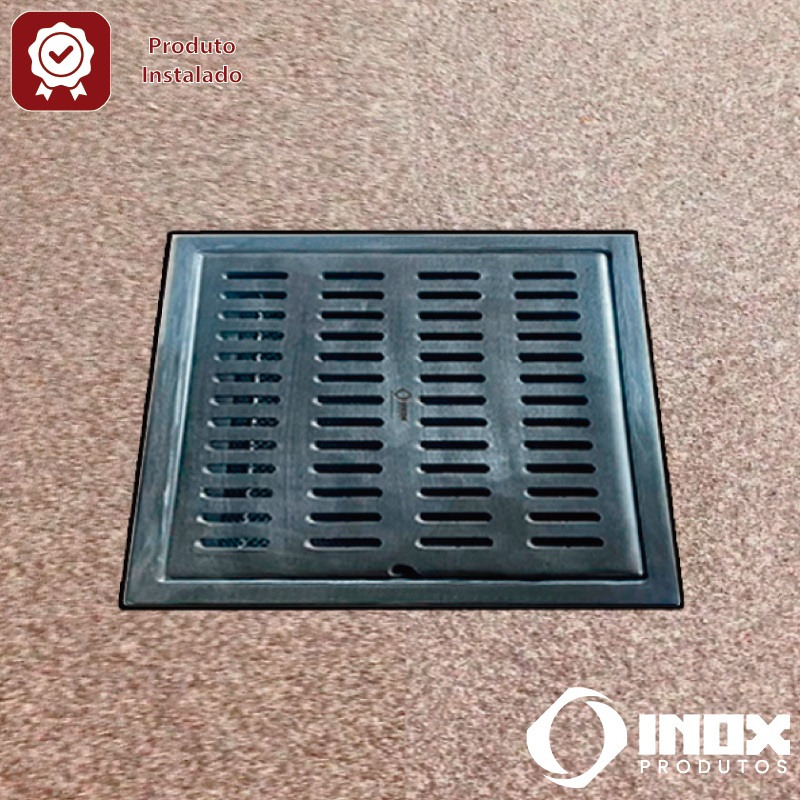 RALO INOX CLASSIC COM SIFÃO INOX E SAÍDA EM BAIXO NO CENTRO - INOX 304 - 20X20X10 CM