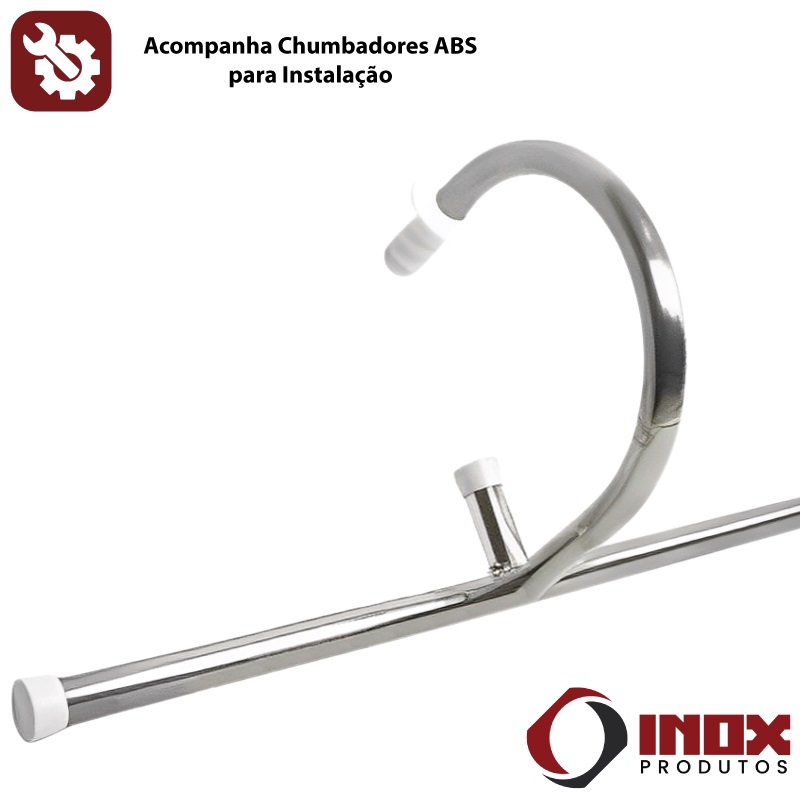 BARRA DE APOIO INOX PARA HIDROGINÁSTICA - MODELO 08 - INOX 304 - 400 CM