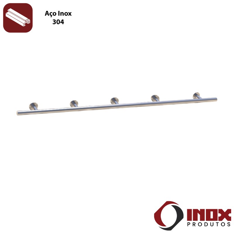 BARRA DE APOIO COM SUPORTES RETOS INOX - ...