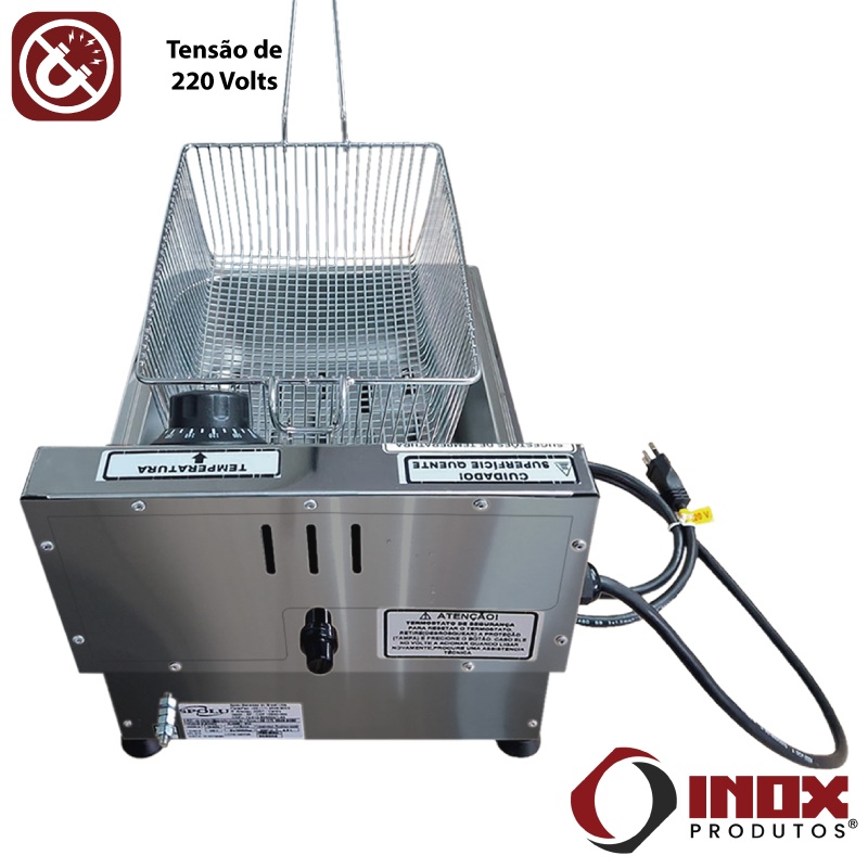 FRITADEIRA ELÉTRICA INOX COM 1 CUBA - MOD...