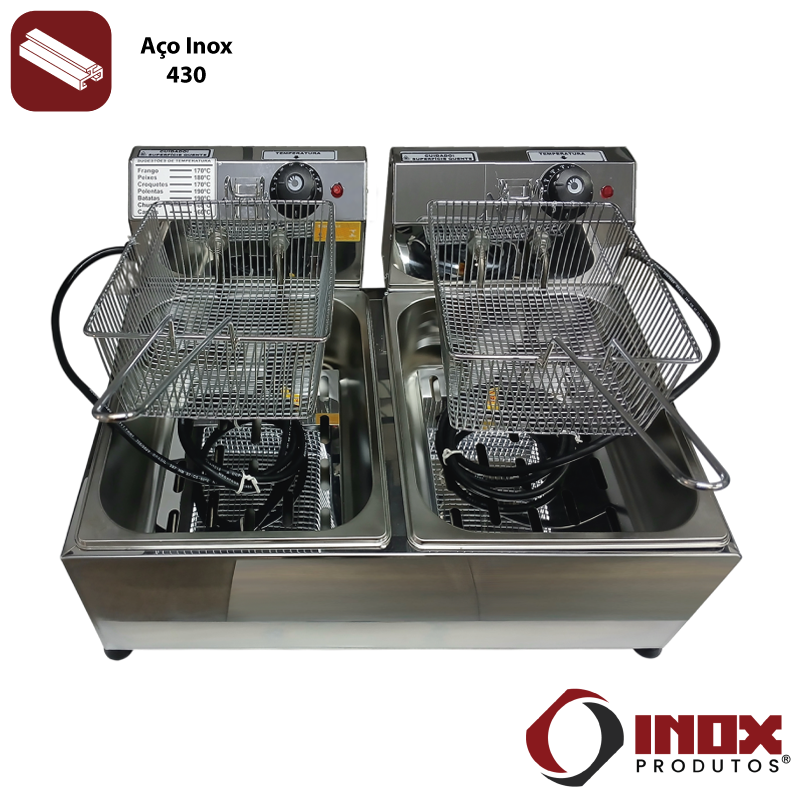 FRITADEIRA ELÉTRICA INOX COM 1 CUBA - MOD...