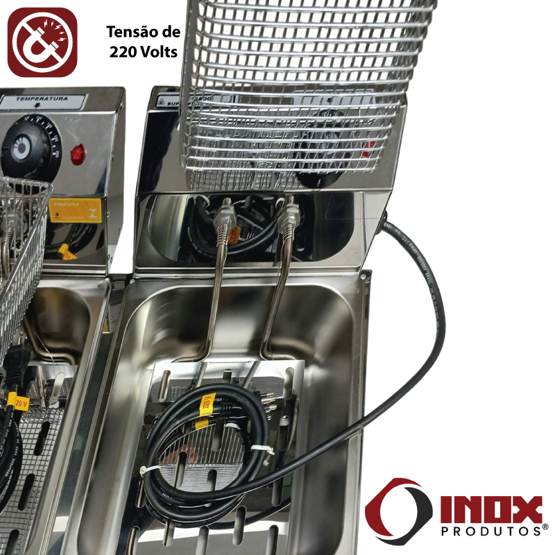 FRITADEIRA ELÉTRICA INOX COM 1 CUBA - MOD...