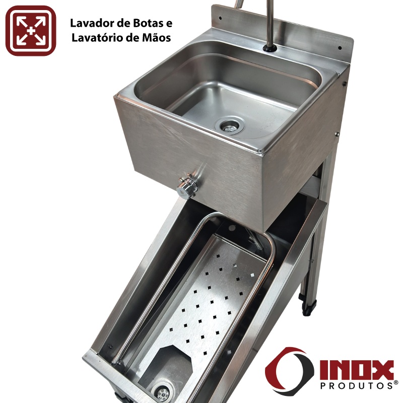 LAVADOR DE BOTAS INOX CONJUGADO COM LAVAT...