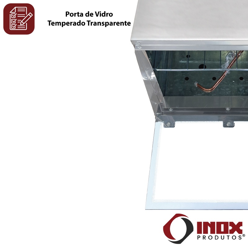 FORNO A GÁS INOX COM PORTA EM VIDRO TEMPE...