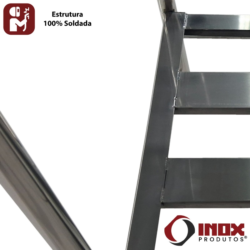 MESA INOX COM PRATELEIRA GRADEADA - MODEL...