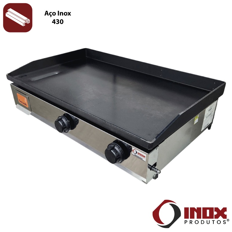 CHAPA DE LANCHE INOX BIFETEIRA - MODELO C...