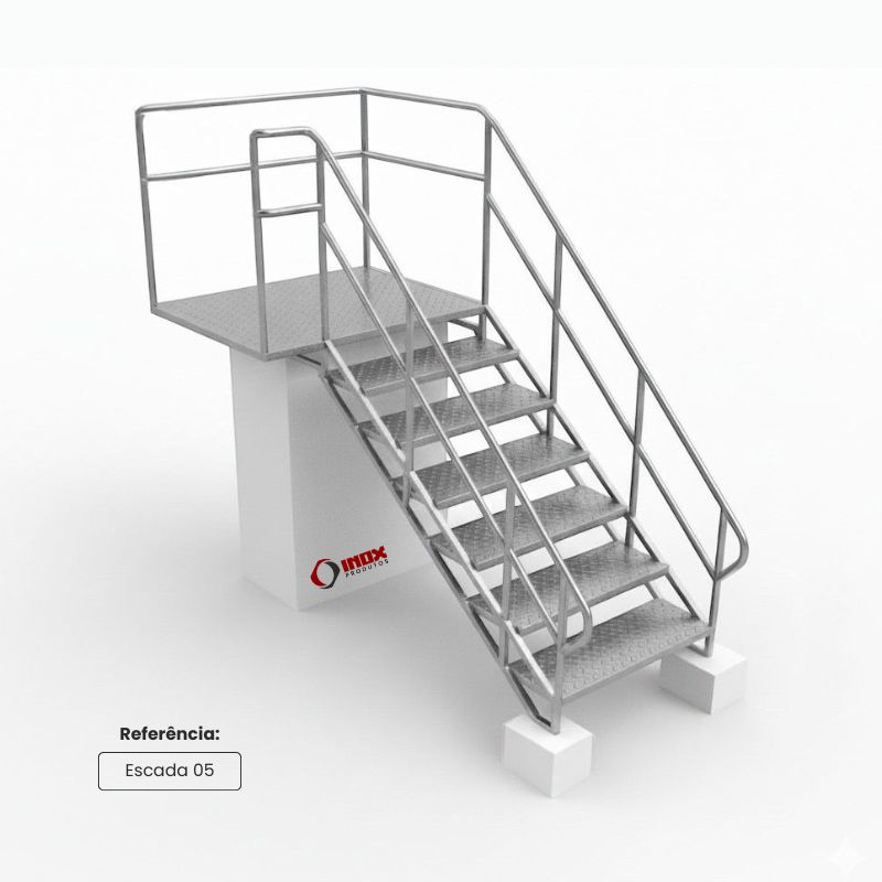 ESCADA INOX ACESSÍVEL PARA PISCINA - MODE...