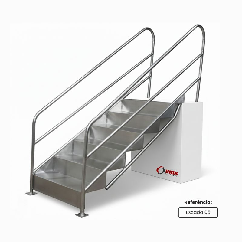 ESCADA INOX ACESSÍVEL PARA PISCINA DEGRAU...