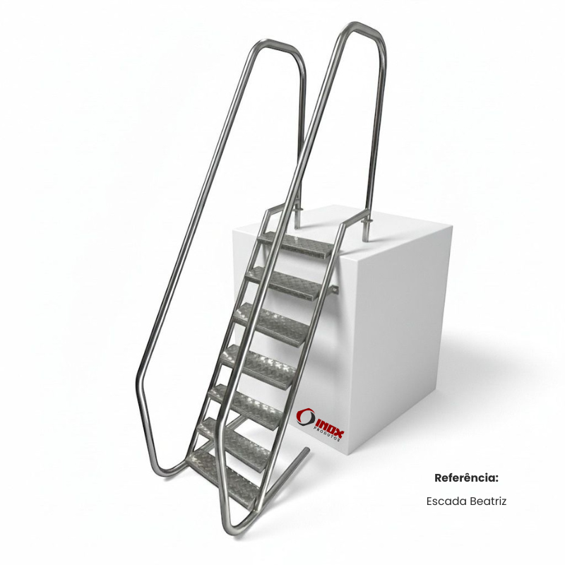 ESCADA INOX ACESSÍVEL PARA PISCINA BEATRI...