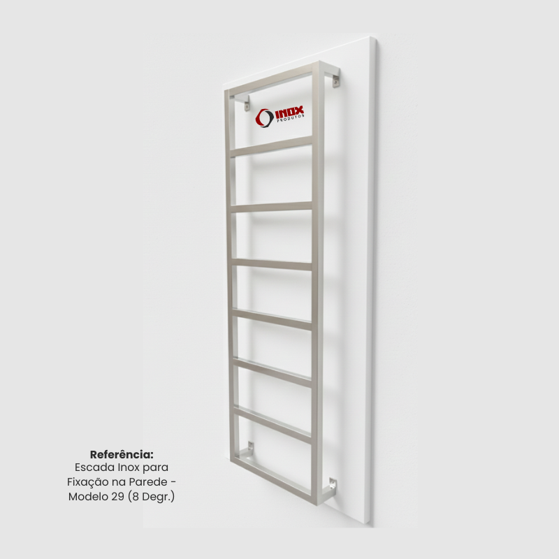 ESCADA INOX PARA FIXAÇÃO NA PAREDE - MODE...